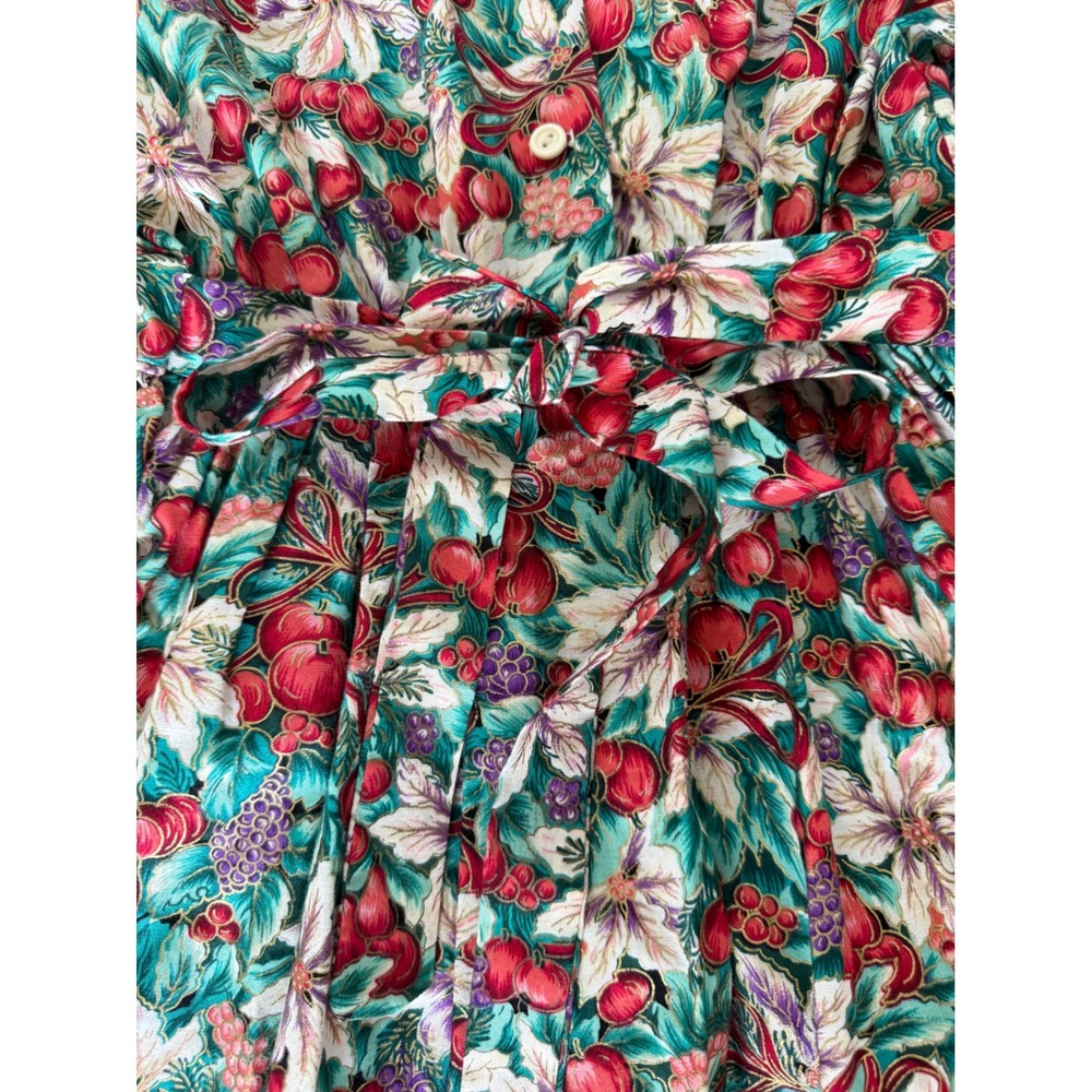 Vintage Carrousel Girls Size 10 Christmas Dress Made USA Lace Collar Cottagecore - Picture 9 of 16